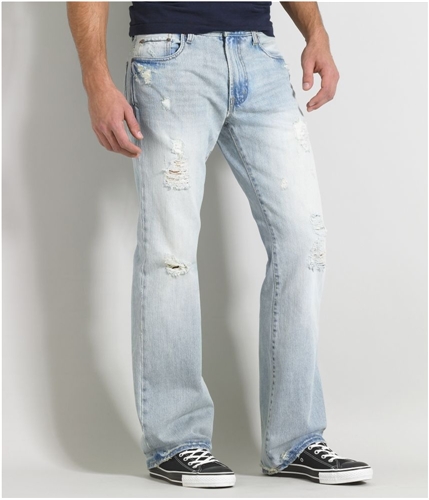 Aeropostale Mens Driggs Slim Boot Cut Jeans ltwash 30x30
