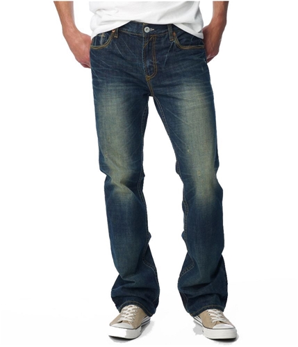 Aeropostale Mens Button Back Pocket Slim Fit Jeans dkwash 30x32