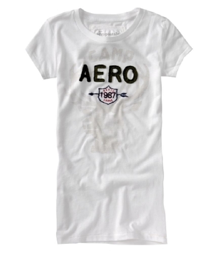 Aeropostale Womens North Lodge Graphic T-Shirt bleachwhite L