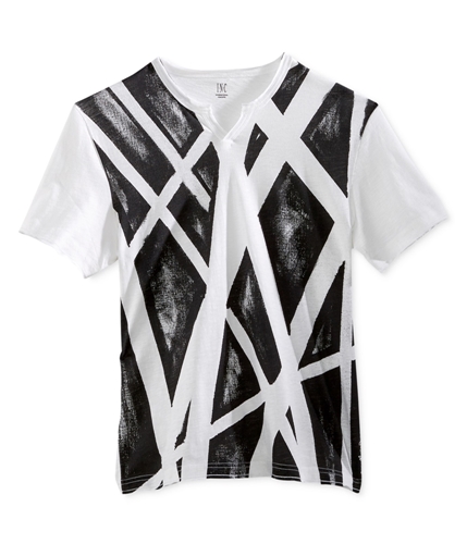 I-N-C Mens Geometric Graphic T-Shirt whitepure M