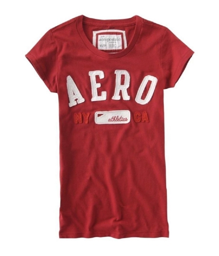 Aeropostale Womens Ny Athletics Ca Embroidered T Graphic T-Shirt autumnred L