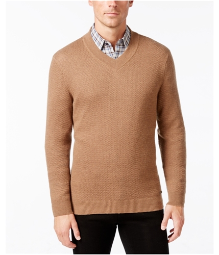 Tasso Elba Mens Cashmere Textured Knit Sweater pralineht M