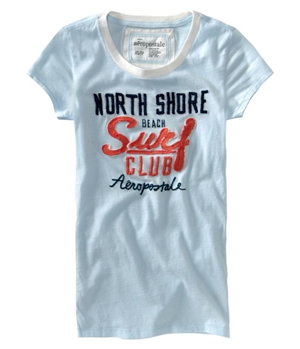 Aeropostale Womens North Shore Surf Graphic T-Shirt paleaqua XS