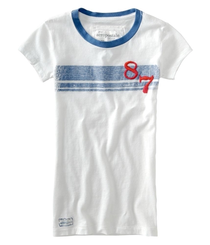 Aeropostale Womens Embroided 87 Graphic T-Shirt bleachwhite XS