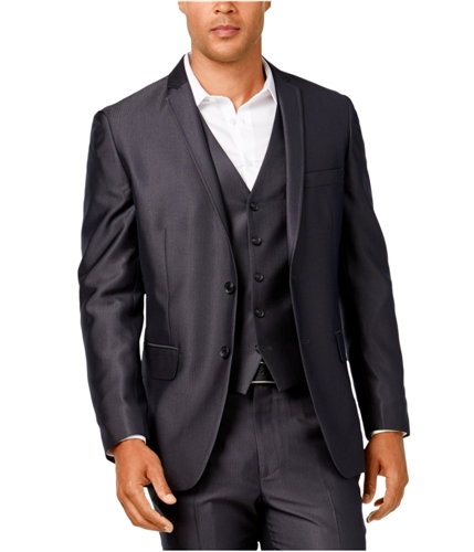 I-N-C Mens Professional Two Button Blazer Jacket charcoal S