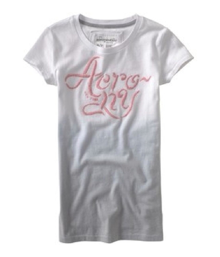 Aeropostale Womens Embroidered Aero Ny Graphic T-Shirt bleachwhite XS