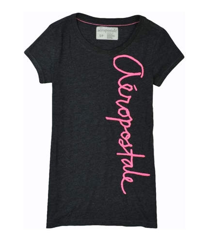 Aeropostale Womens Neon Embroidered Graphic T-Shirt black XS