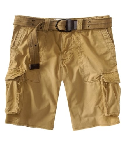 Aeropostale Mens Belted Casual Cargo Shorts goldenbrown 27