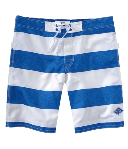 Aeropostale Mens Stripe Embroidered Swim Bottom Board Shorts activeblue XL