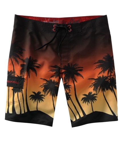 Aeropostale Mens Palm Tree Swim Bottom Board Shorts black 28