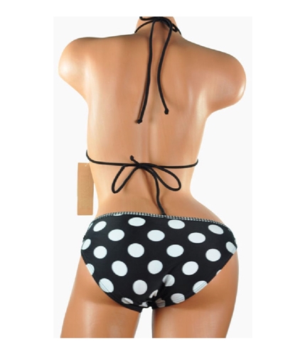 Hula Honey Womens Polka Dot 2 Piece Bikini black XS