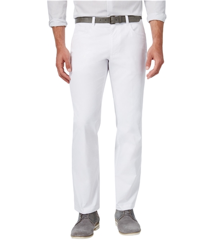 I-N-C Mens McGorry Smooth Casual Trouser Pants white 32x30