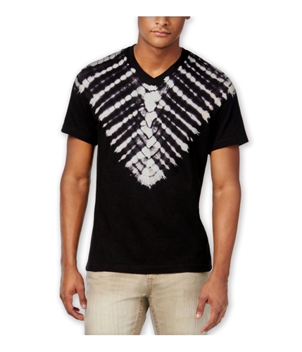 I-N-C Mens Tie-Dye V Neck Graphic T-Shirt deepblack S