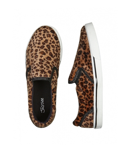 Justice Girls Fuzzy Leopard Sneakers 639 2