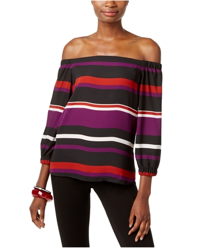 I-N-C Womens Striped Pullover Blouse striperevltn L
