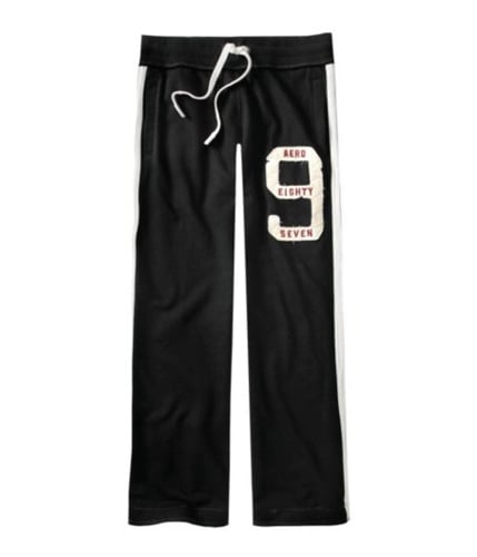 Aeropostale Mens Aero 9 Embroidered Athletic Sweatpants black XL/32