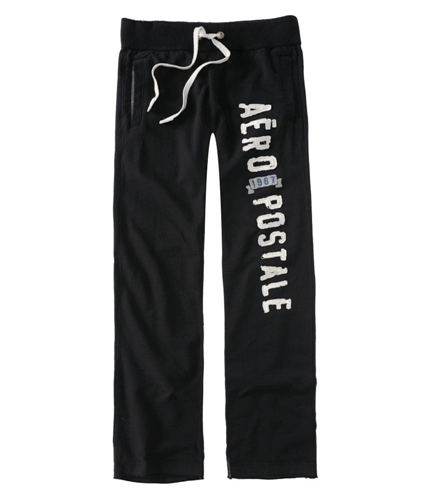Aeropostale Mens Open Leg Embellished 1987 Casual Sweatpants black XS/32