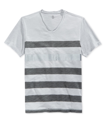 I-N-C Mens Metallic Stripes Basic T-Shirt silverback 2XL