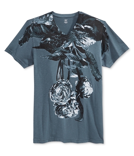 I-N-C Mens Plants Graphic T-Shirt navy L