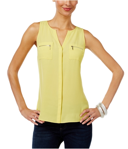 I-N-C Womens Top Knit Blouse sunray M