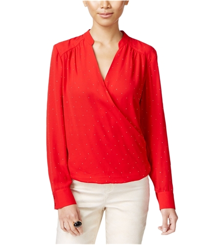I-N-C Womens Surplice Pullover Blouse realred 12