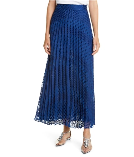 Armani Womens Pleated Maxi Skirt blue 44