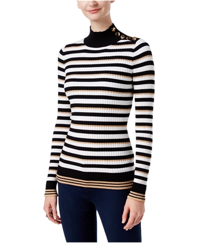 I-N-C Womens Striped Knit Sweater lurexstripe L