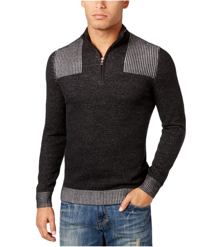I-N-C Mens Quarter Zip Pullover Sweater deepblack S
