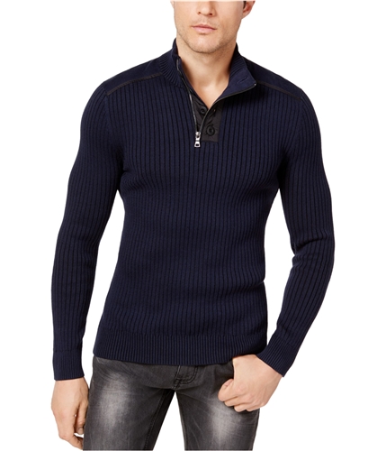 I-N-C Mens Ribbed Pullover Sweater basicnavy XS