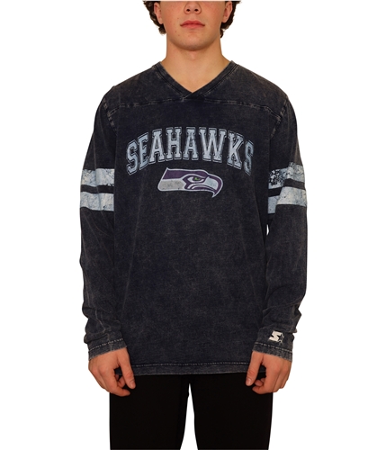 STARTER Mens Distressed Seattle Seahawks Graphic T-Shirt sse L