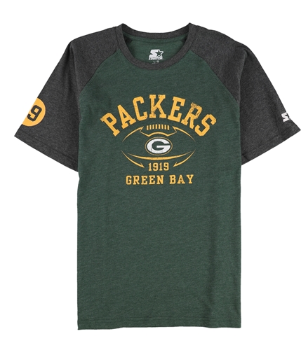 STARTER Womens Green Bay Packers Graphic T-Shirt, Grey, Medium