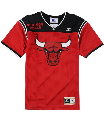 STARTER Mens Chicago Bulls Mesh Embellished T-Shirt cgb L