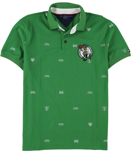 Tommy Hilfiger Mens Boston Celtics Rugby Polo Shirt bct M