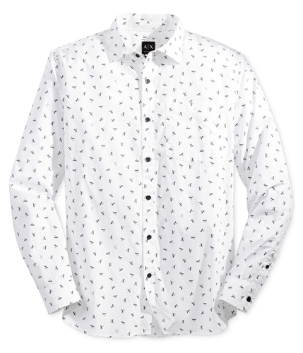 Armani Mens Graphic Button Up Shirt 2101 M