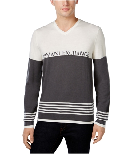 Armani Mens Colorblocked Logo Pullover Sweater 1902 2XL