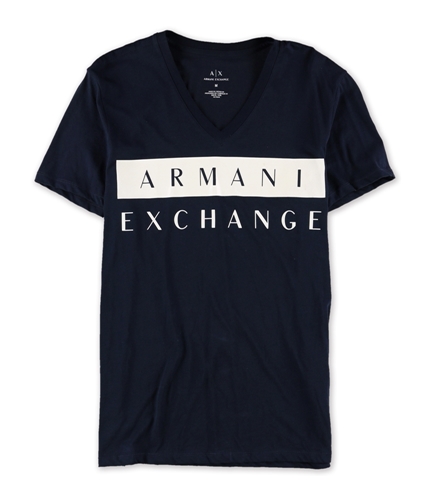 Armani Mens Solid Logo Print Graphic T-Shirt 2524 M