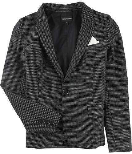 Armani Womens Pindot One Button Blazer Jacket black 40