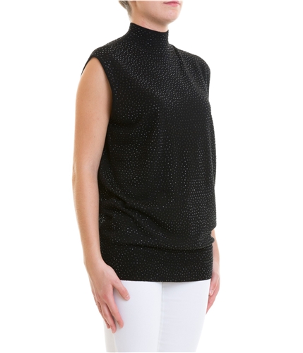 Armani Womens Studded Knit Tunic Blouse black 46