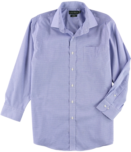 Ralph Lauren Mens Checkered Button Up Dress Shirt whtbndnv 15
