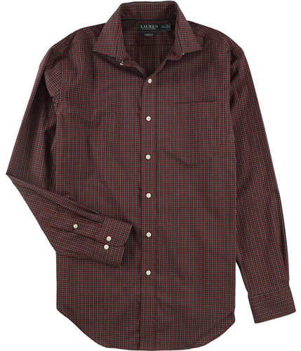 Ralph Lauren Mens Classic Fit Button Up Dress Shirt red 15.5