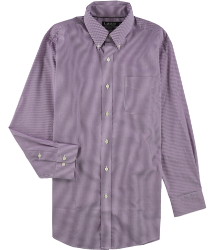 Ralph Lauren Mens Slim Fit Stretch Button Up Dress Shirt purple 16.5