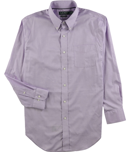 Ralph Lauren Mens Solid Button Up Dress Shirt purple 16