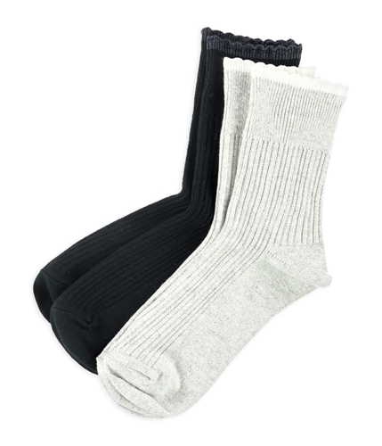 Aeropostale Womens 2-Pair Scalloped Lightweight Socks 001 One Size
