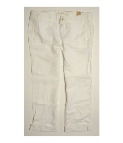 Hollister Womens Hco Light Weight Linen Blend Casual Trouser Pants white 1x26