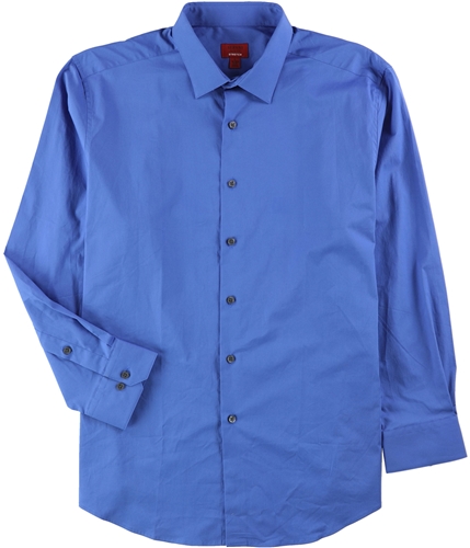 Alfani Mens Stretch Button Up Dress Shirt blue 14-14.5