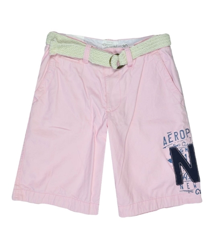 Aeropostale Mens Flat Belt Casual Walking Shorts pink 33