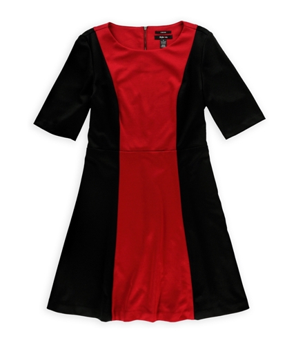 Style&co. Womens Colorblock Stretch Shift Dress blkred 14