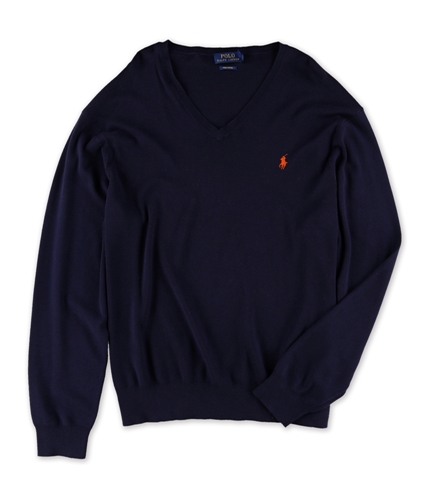 Ralph Lauren Mens Pima Cotton V-Neck Pullover Sweater hunternavy XS