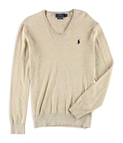 Ralph Lauren Mens Pima V-Neck Pullover Sweater oatmealheather XS