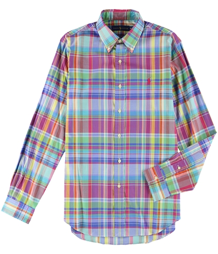 Ralph Lauren Mens Plaid Oxford Button Up Shirt stemgreeb M